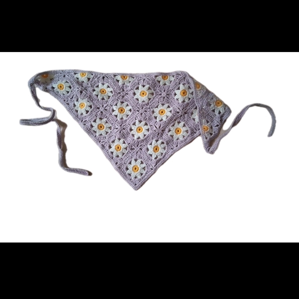 Crochet Floral Bandana